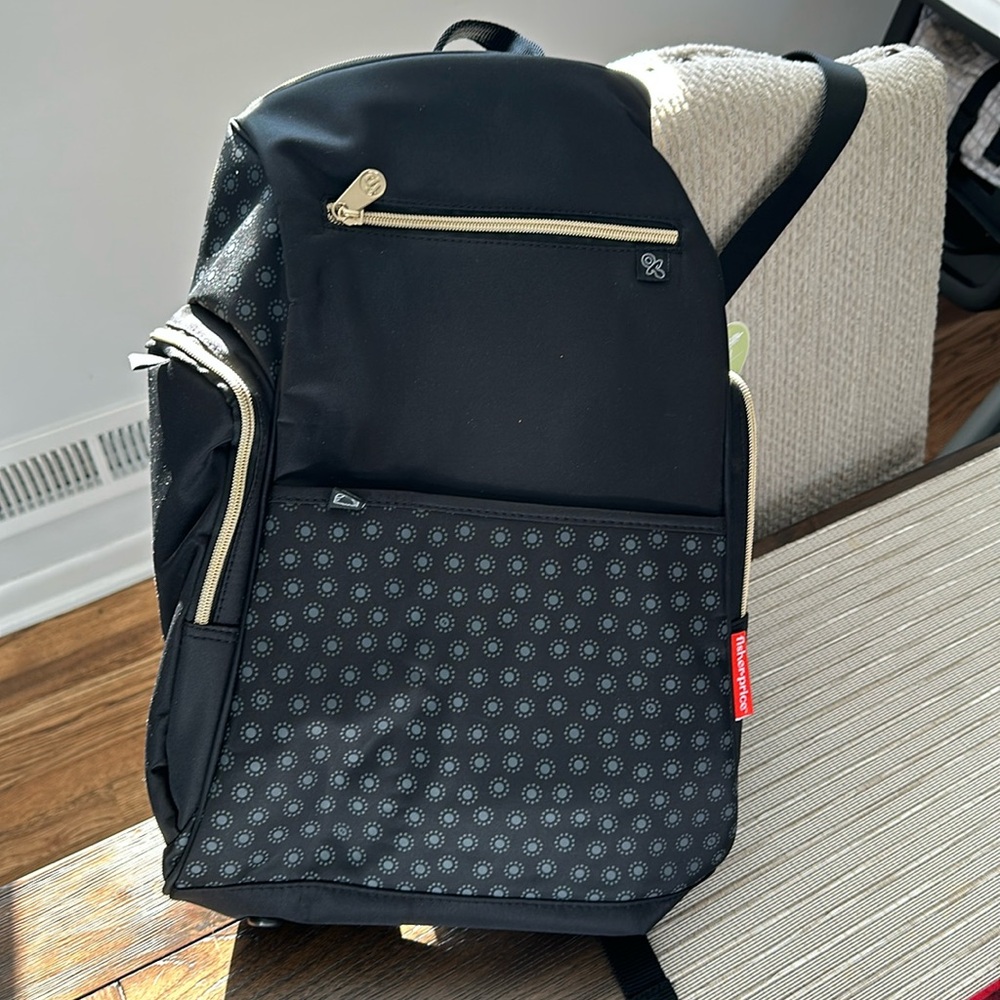 Black 3 piece set fisher price diaper bag